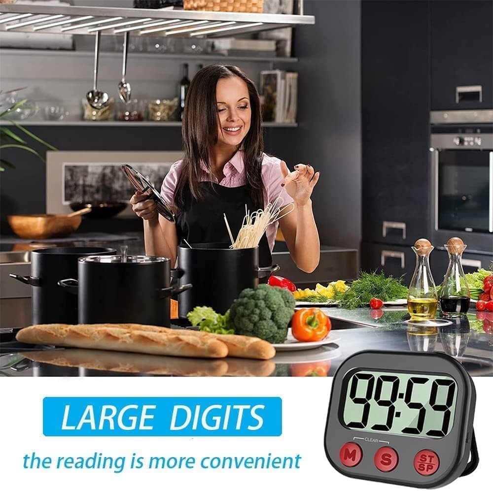 Kitchen Timer, Digital Visual Timer Magnetic Clock Stopwatch Countdown 1