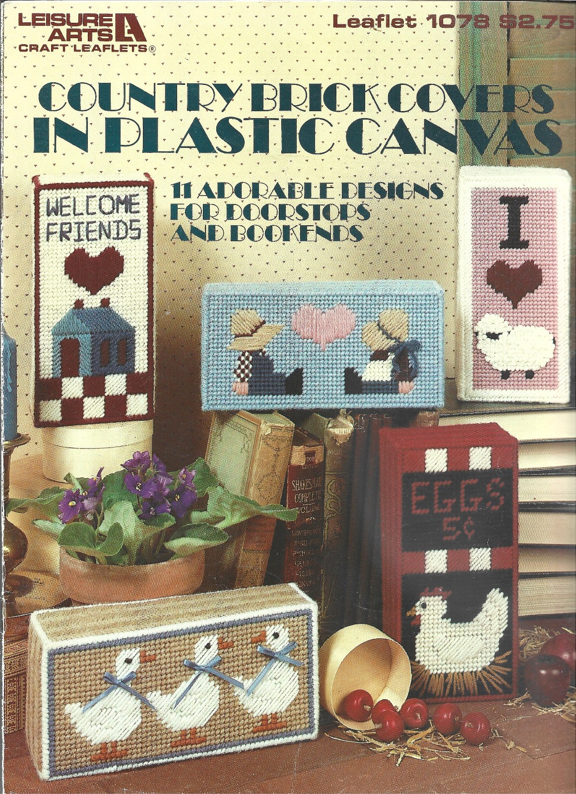 Country Brick Covers In Plastic Canvas Pattern Leaflet 1078 Leisure Arts