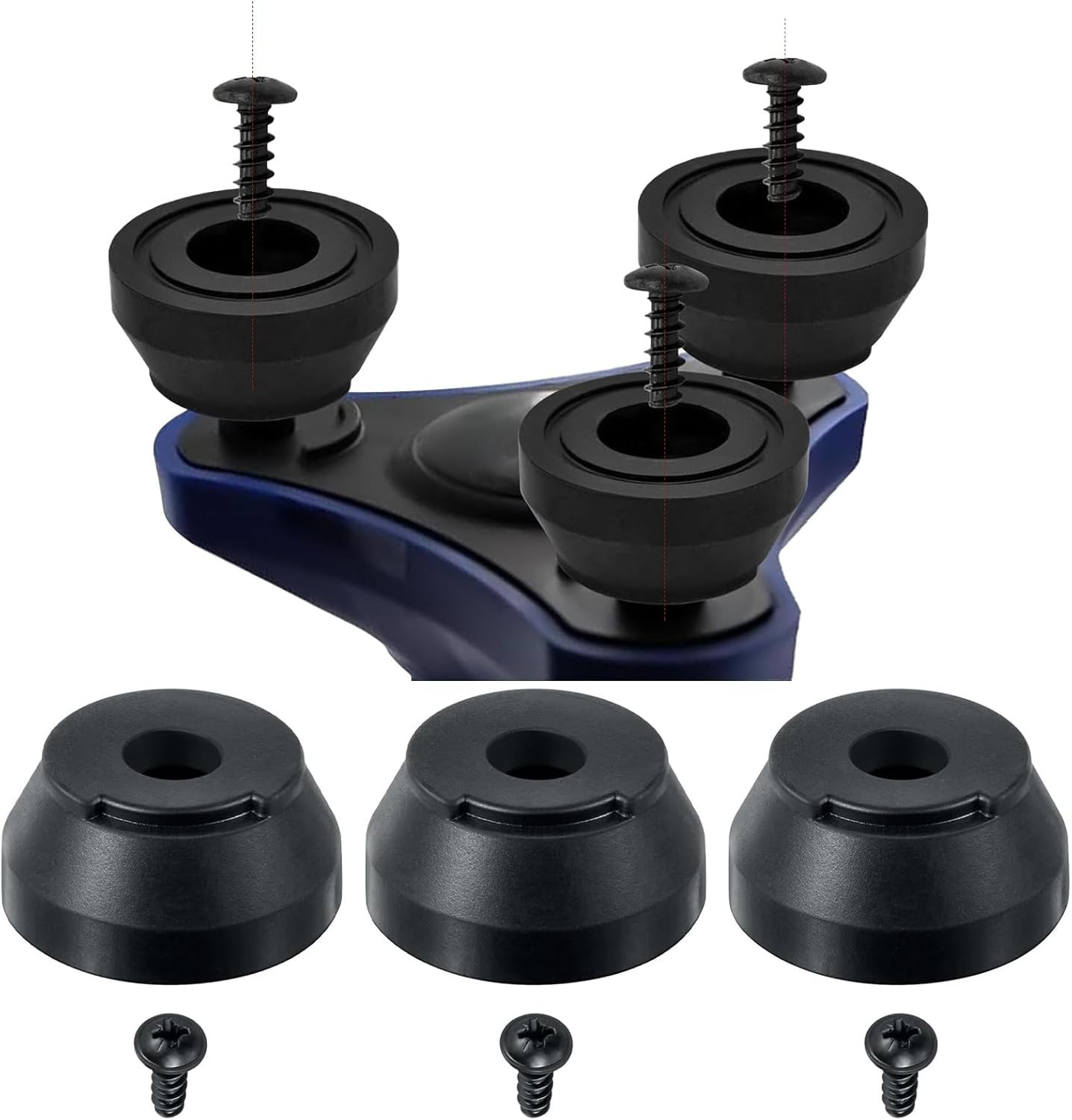 Cane Tip Replacement Rubber Feet 3 Pack Screw In Walking Stick Tips Anti Slip Du