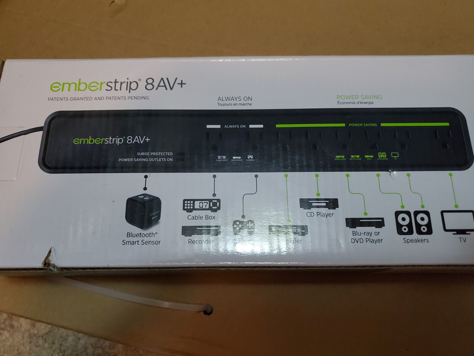 Embertec Emberstrip 8AV+ Fully Automatic Bluetooth Smart Sensor Surge Protected