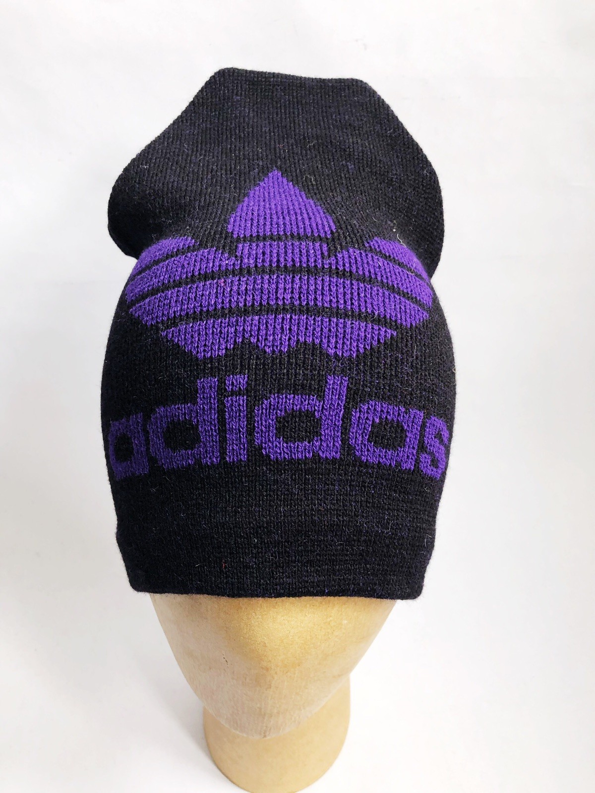 vintage adidas trefoil beanie skully winter hat cap adult OSFA 90s deadstock NOS