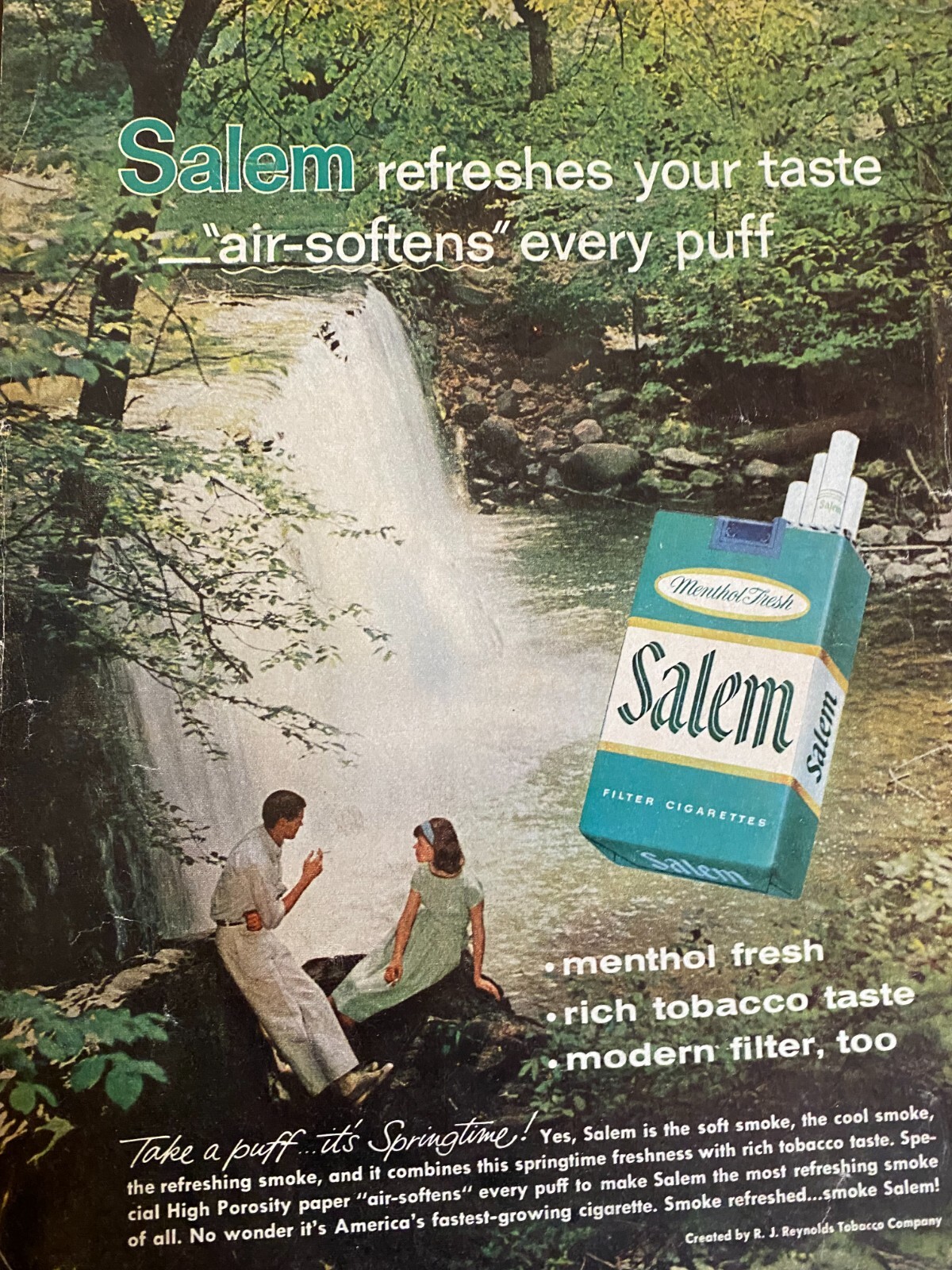 Salem Cigarettes, Full Page Vintage Print Ad