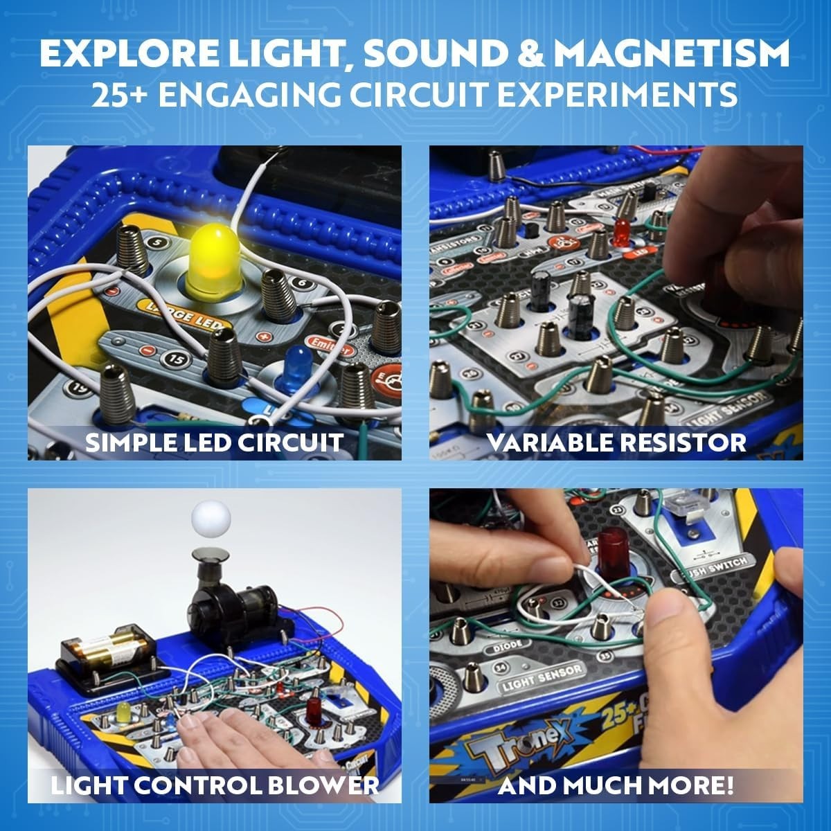 STEM Learning Electrical Circuit Board Kit - 25+ Fun Experiments for Ages 8+