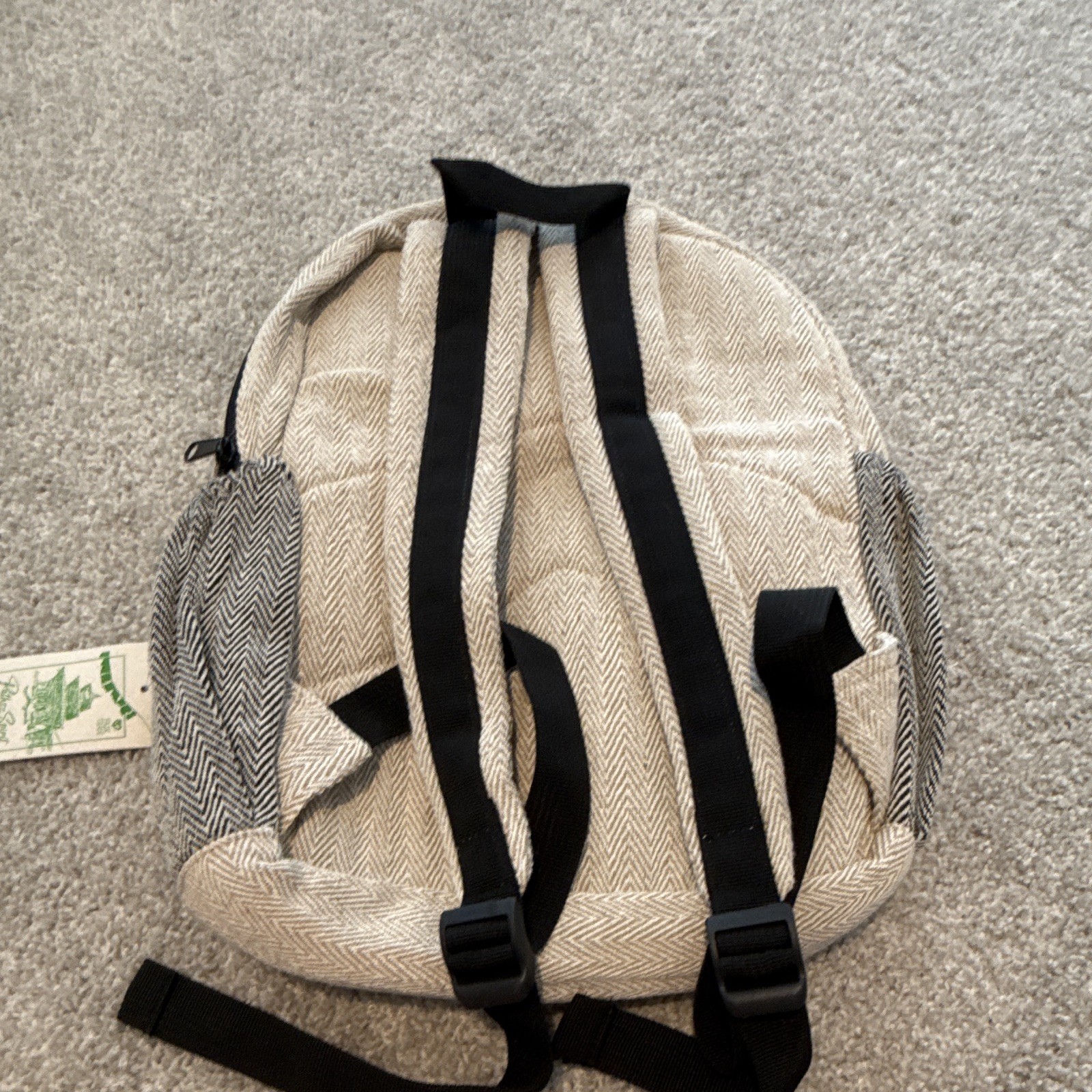 Himalayan Hemp Hemp Tie-Dye Backpack Front Zip Pocket Adjustable Straps M