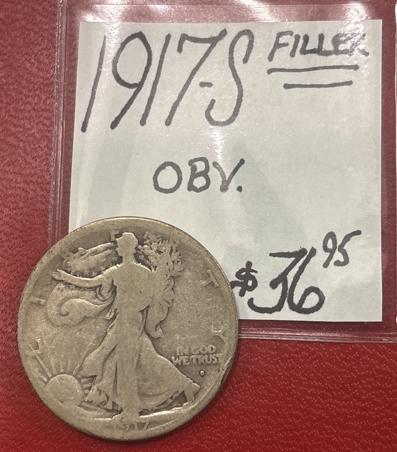 1917-S Walking Liberty Silver Half Dollar Filler! OBV. ENN Coins