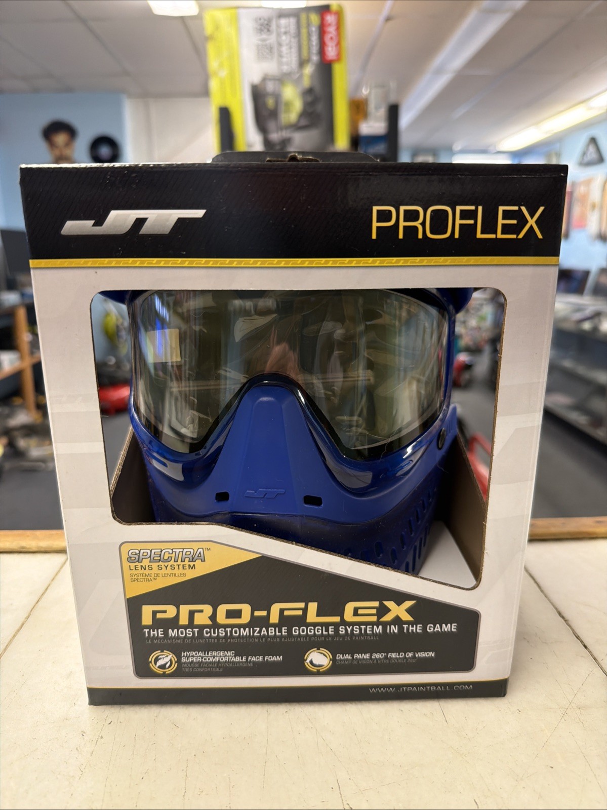 JT ProFlex Paintball Mask Goggle System Custom Sapphire Birthstone Ice