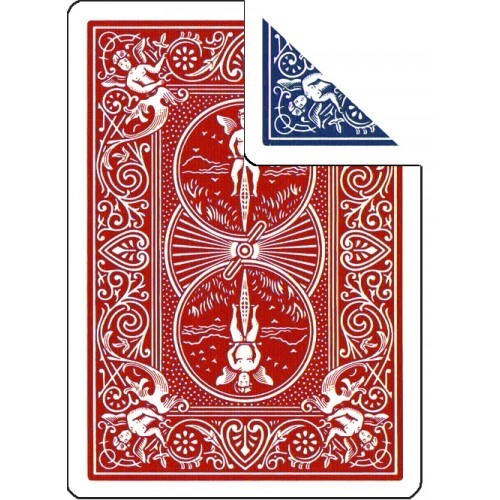 Double Back RED on BLUE Bicycle Deck Magic Playing Cards Gaff Trick Full Deck