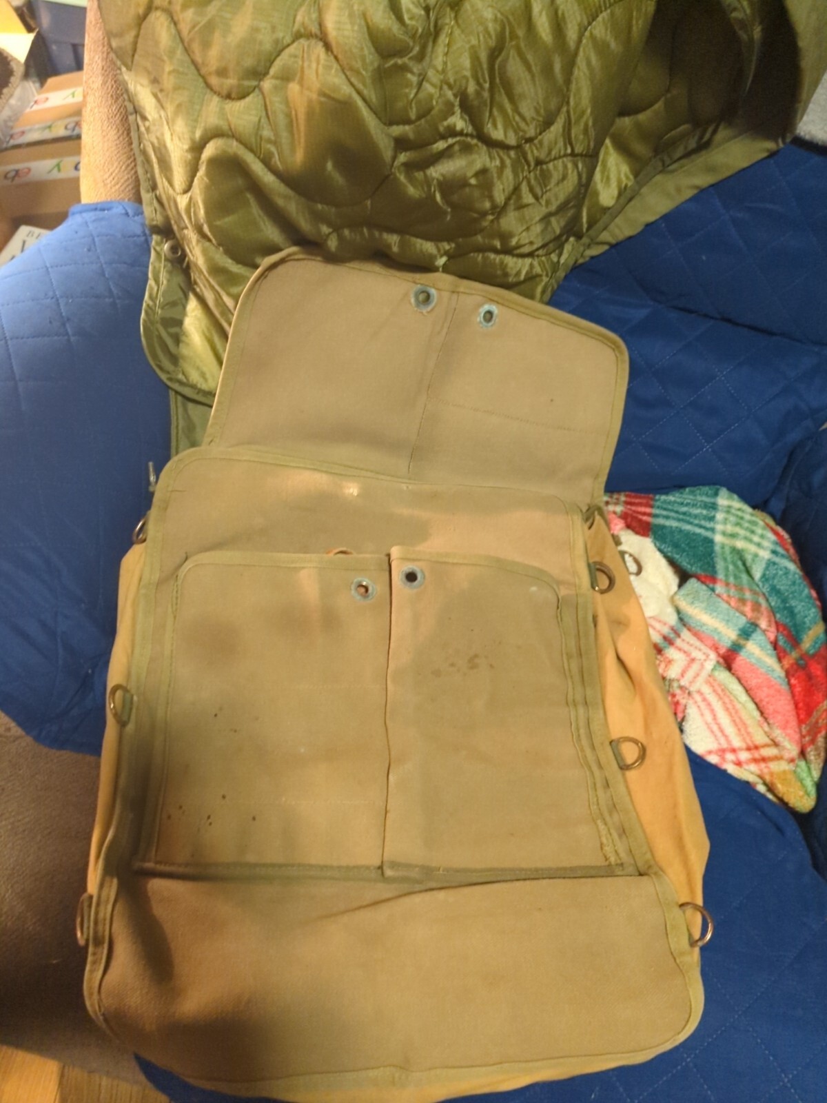 Vintage US Military Bag Roll Tool D-1888 Distressed Pack Gear Case Backpack
