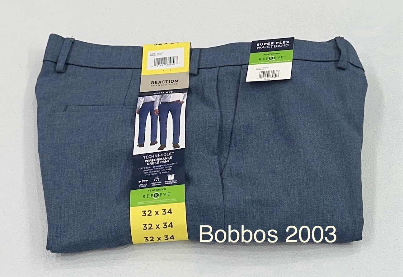 Kenneth Cole Reaction Men's Techni-Cole Slim-Fit Pants, Blue, Size 32X34