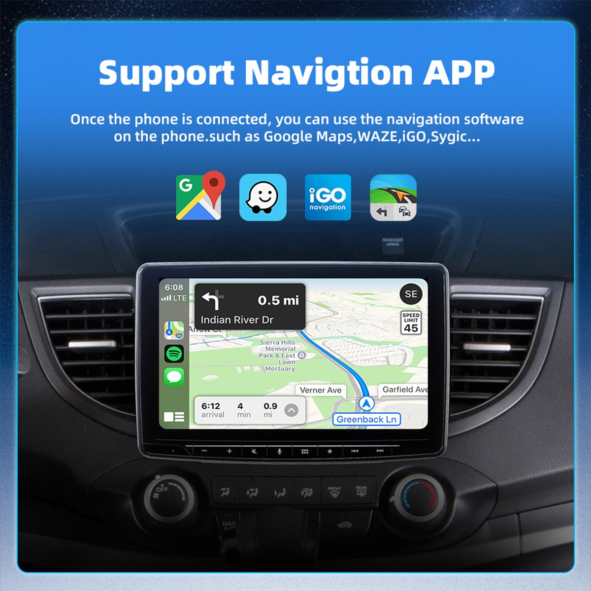 USB Wireless CarPlay Adapter For iPhone Apple Wireless Dongle Plug ＆Play Black