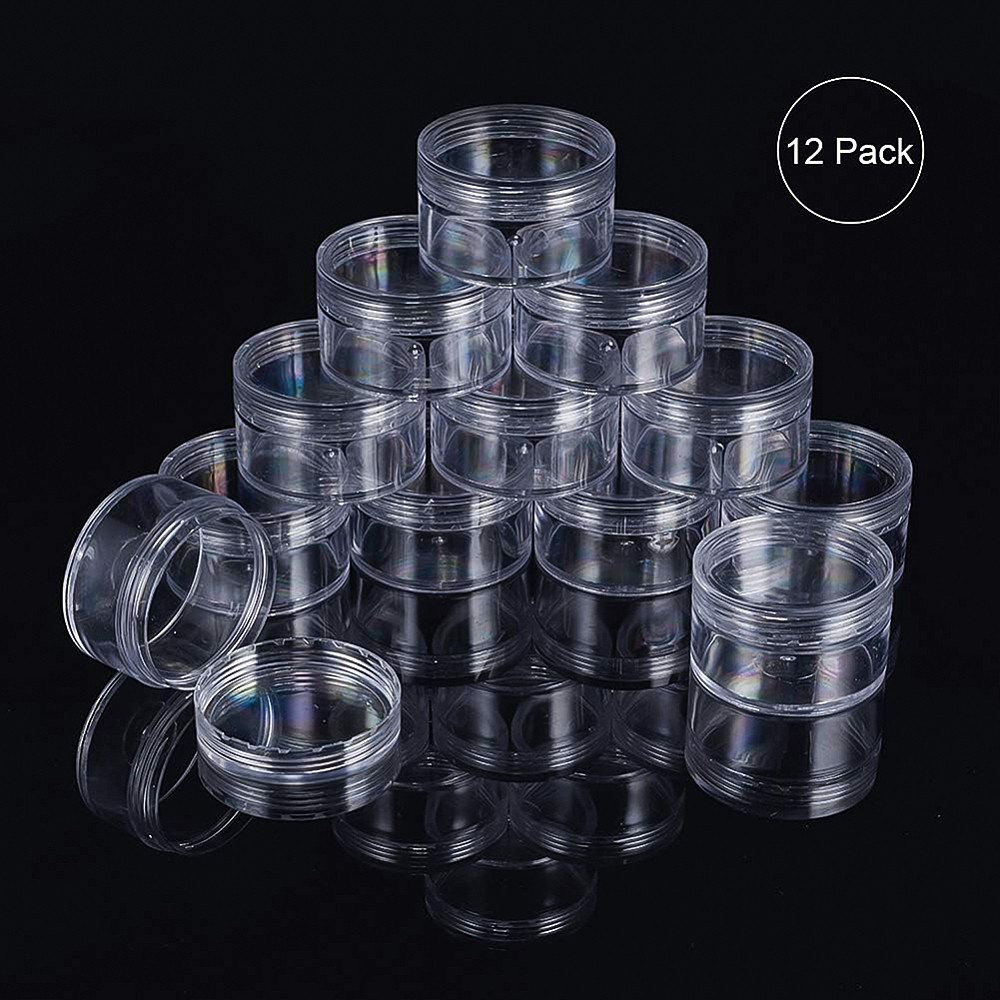 1box Plastic Bead Containers Column Clear 5.6x3.4cm Capacity: 50ml