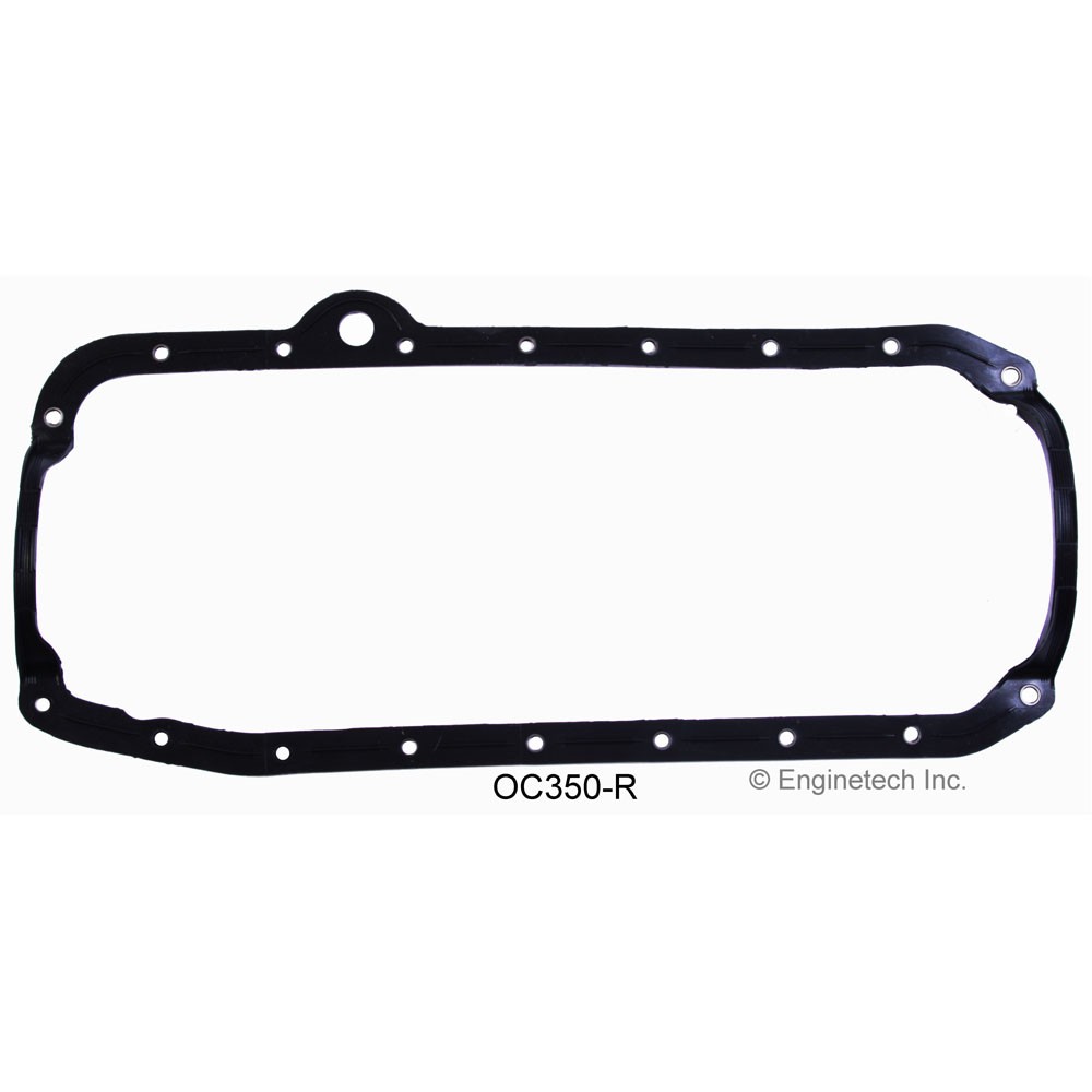 Enginetech Engine Oil Pan Gasket Set OC350-R; 1-Piece Molded Rubber for SBC