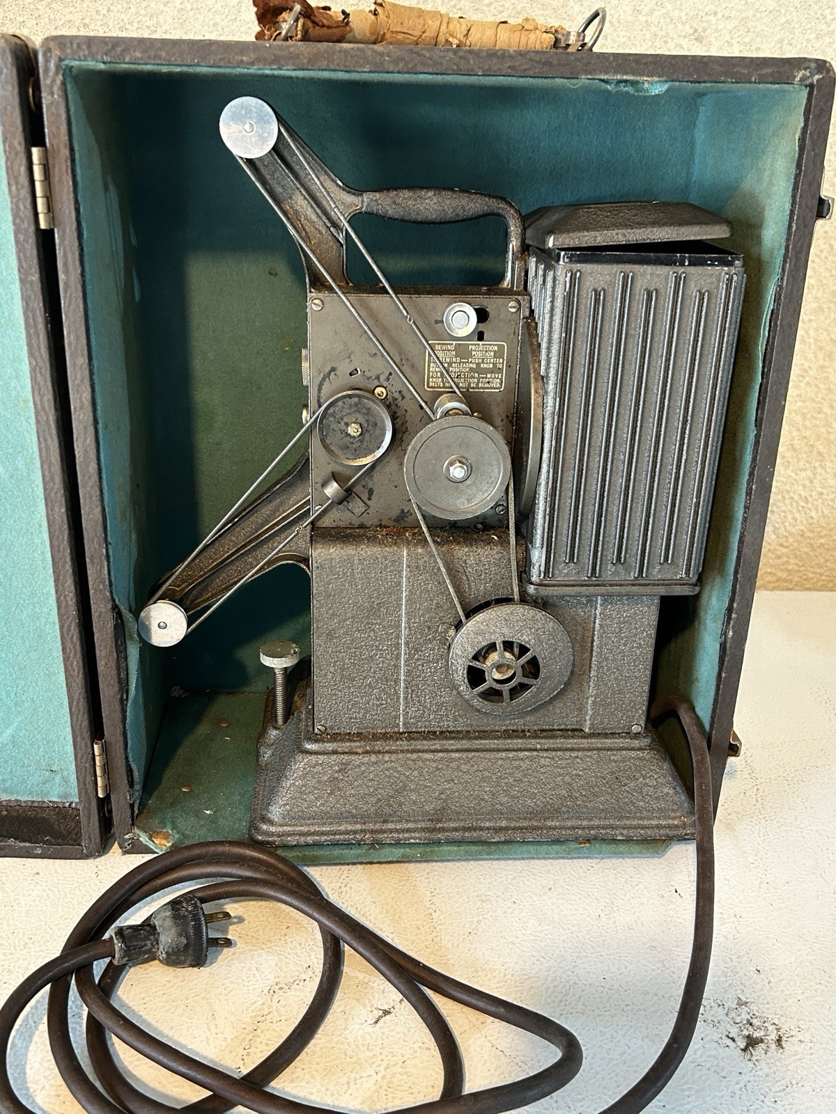 Vintage Keystone 8 mm Projector Model R-8, Original Box, Circa 1930s, Working