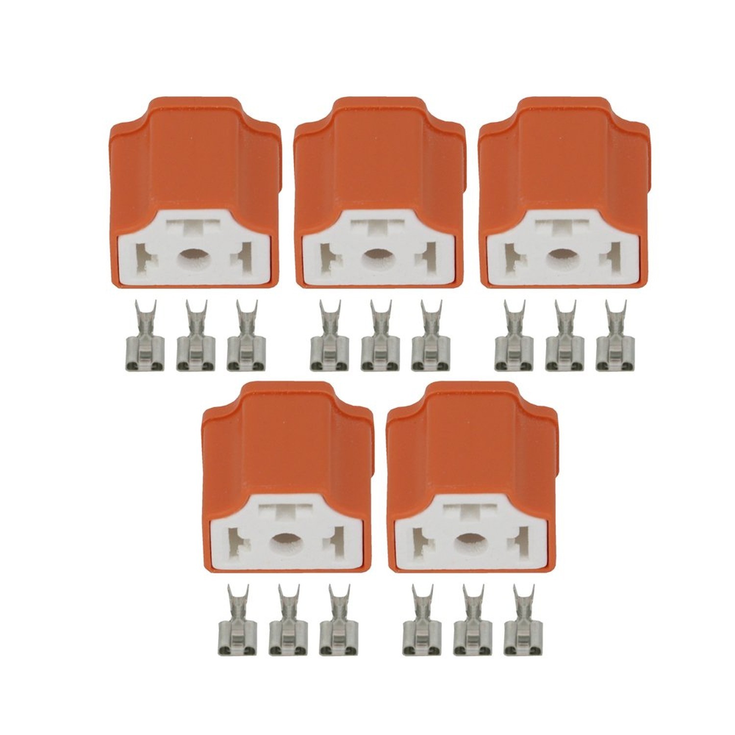 5 Sets 3 Pin H4 Ceramic Plug, H4 Right Angle Connector, H4 Socket, 7.8 Cerami...