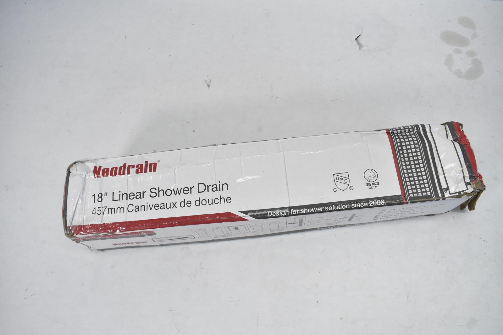 Neodrain ZA3-18-T02-MB 18'' Linear Shower Drain 2-in-1 Flat & Tile Insert Black