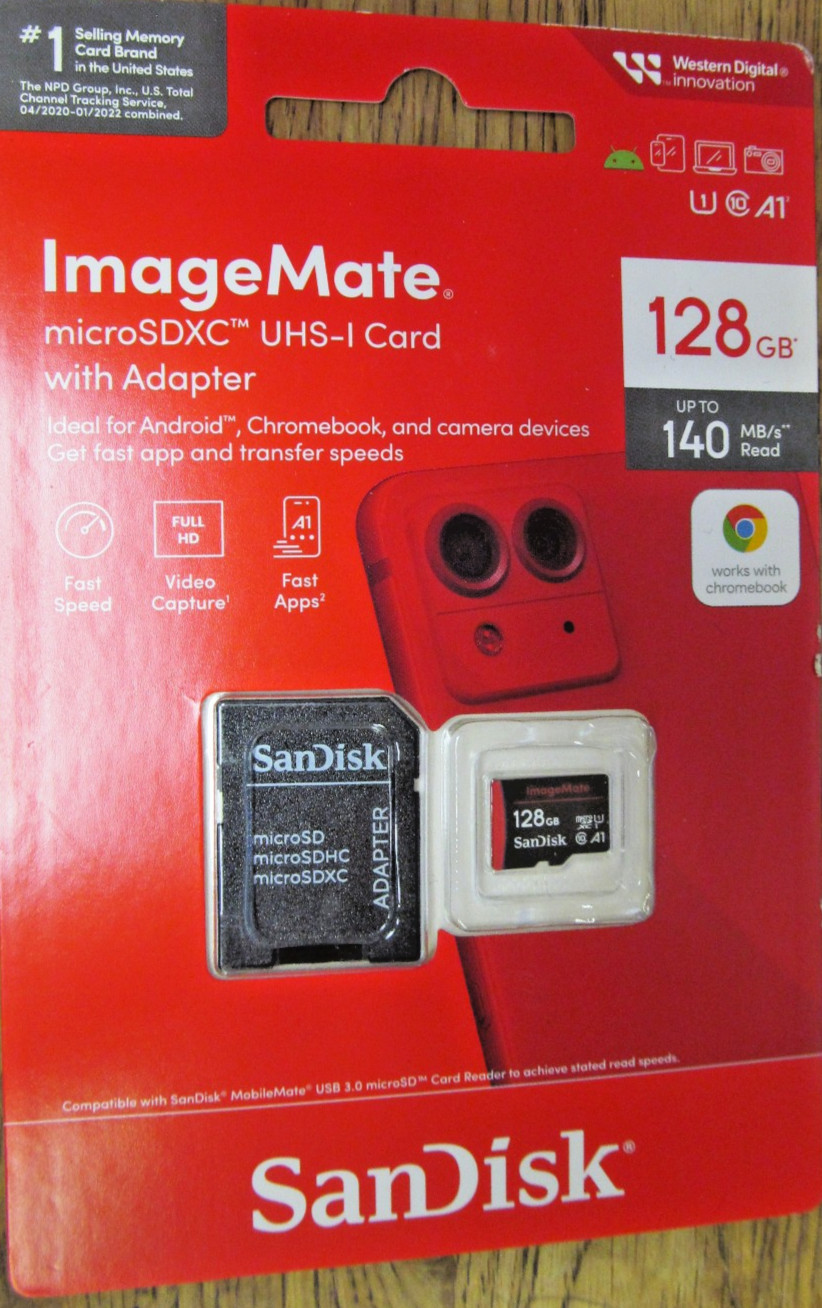 NEW IMAGE MATE microSDXC USH-I MEMORY CARD 128GB 140MB/s wADAPTER FREE SHIPPING