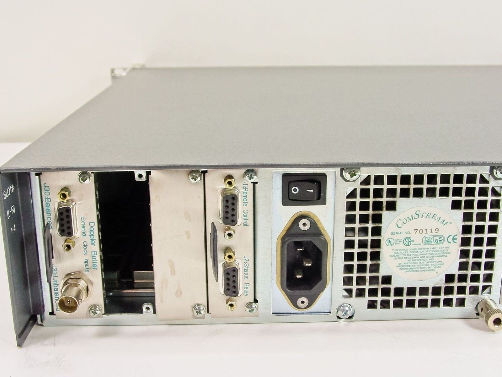ComStream PSK Digital Satellite Modem, Doppler Buffer, 140 MHz Modulator CM701
