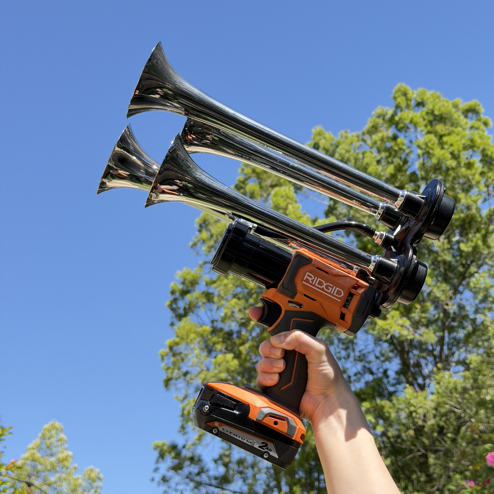 RIDGID PREMIUM Power Air Horn, Train Horn Compressor, Long Range (2000ft) Remote
