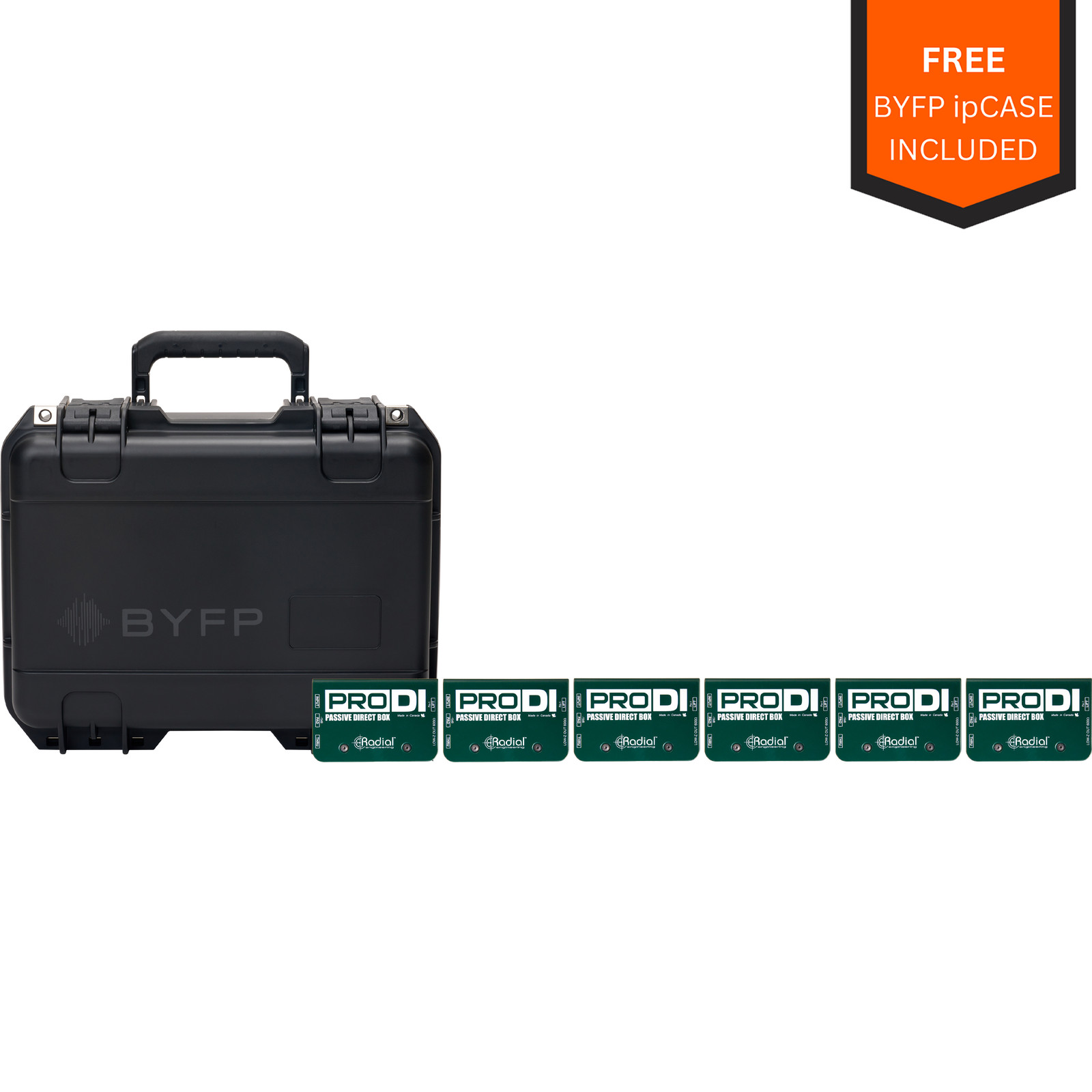 Radial Pro DI 6-Piece tourPack Passive Direct Boxes with BYFP Custom ipCase