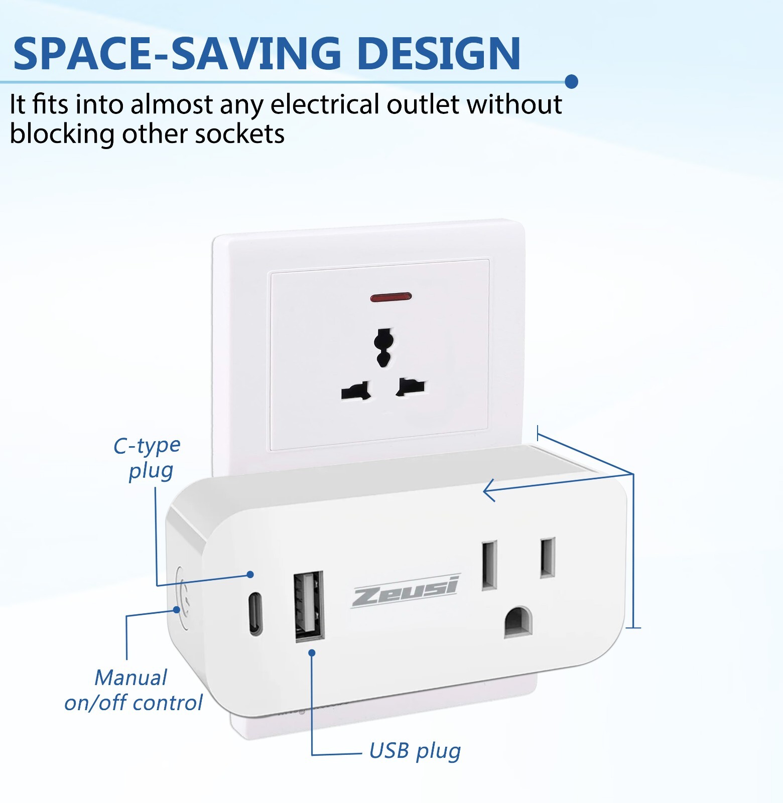 Smart Plug with USB and C Port, Smart WiFi Plug, Compatible with Alexa