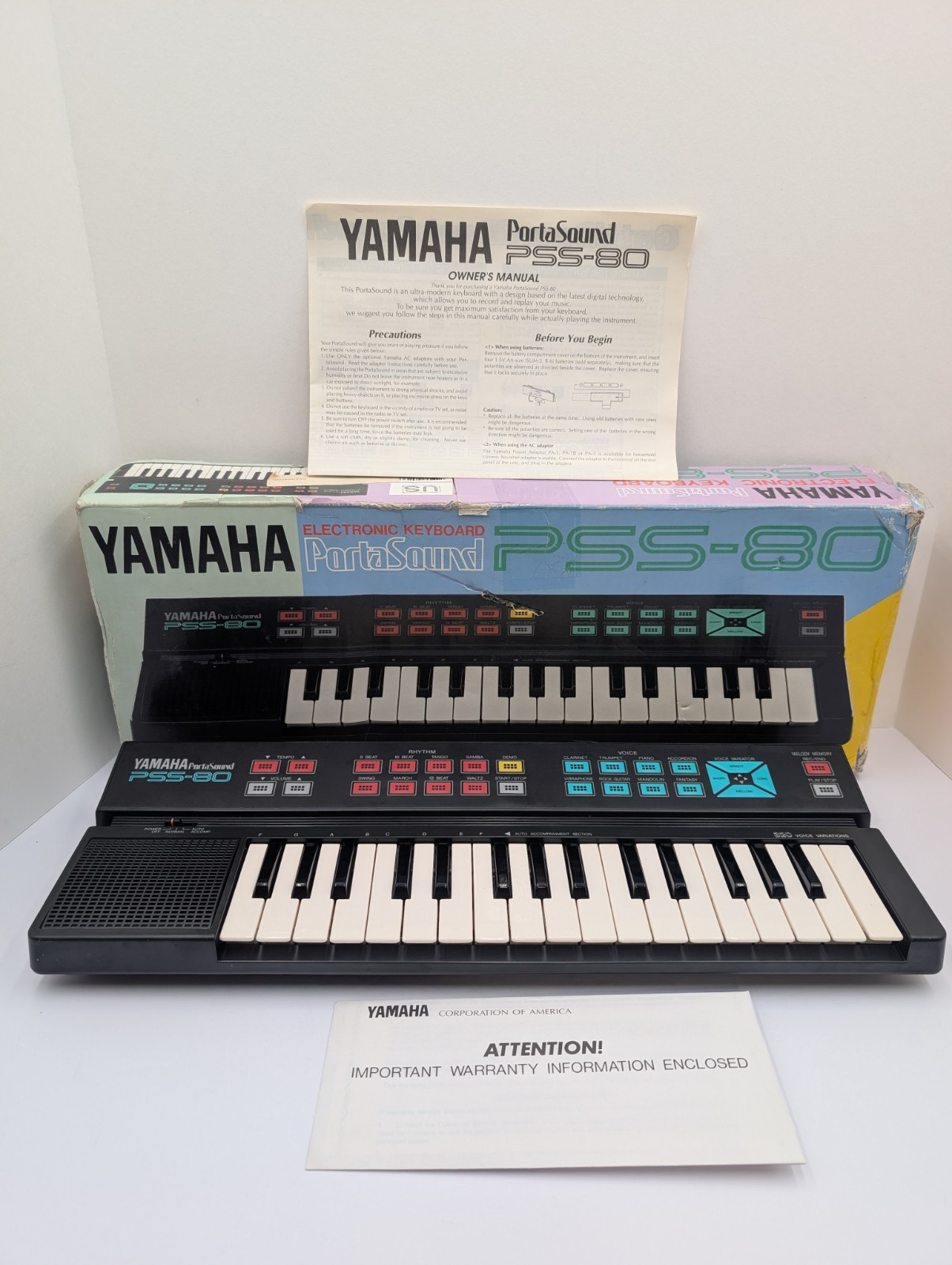 Yamaha PSS-80 Portasound Electronic Keyboard 320 Voice Variations DOES NOT WORK