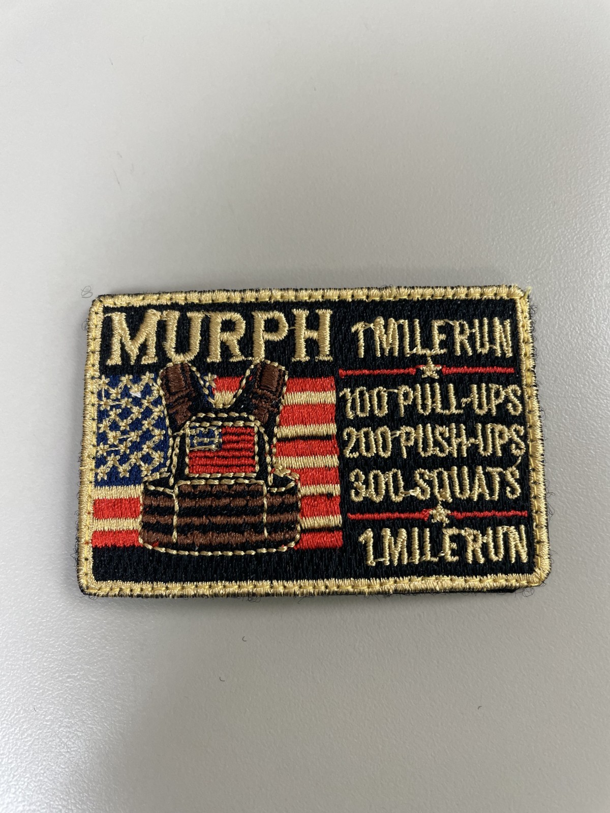 MURPH - Challenge Patch - Hero Honor WOD - Hook and Loop Backing Panel