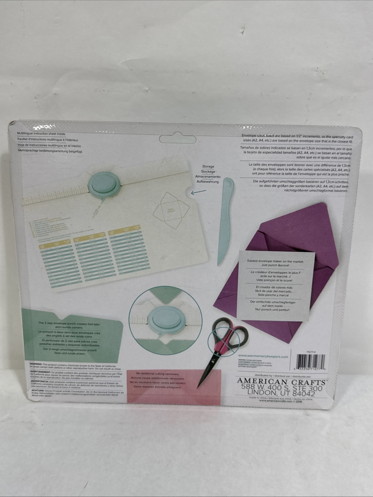 We R Memory Keepers Envelope Punch Board New Sealed ShB