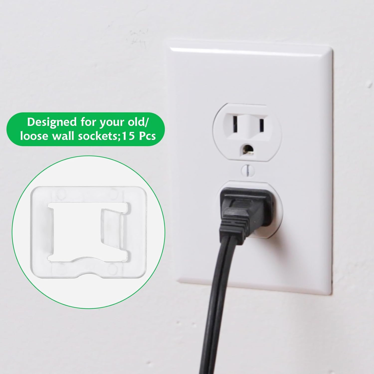 15 Pack Snug Outlet Plug Fixers Prevent Loose Wall Sockets Falling Out Secure Fi