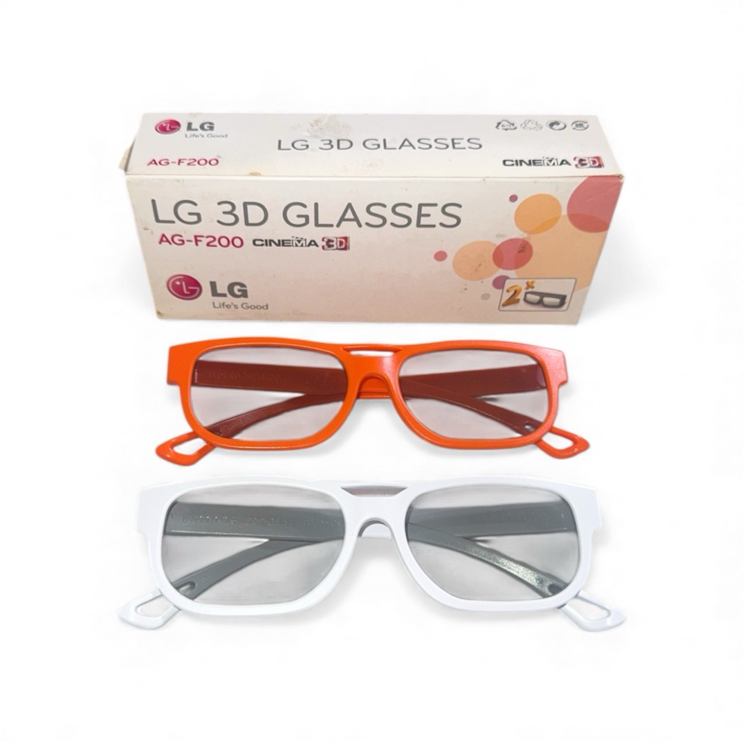 Original AG-F110 Cinema 3D Glasses For LG LCD TV - Box With 2 Pairs - OEM