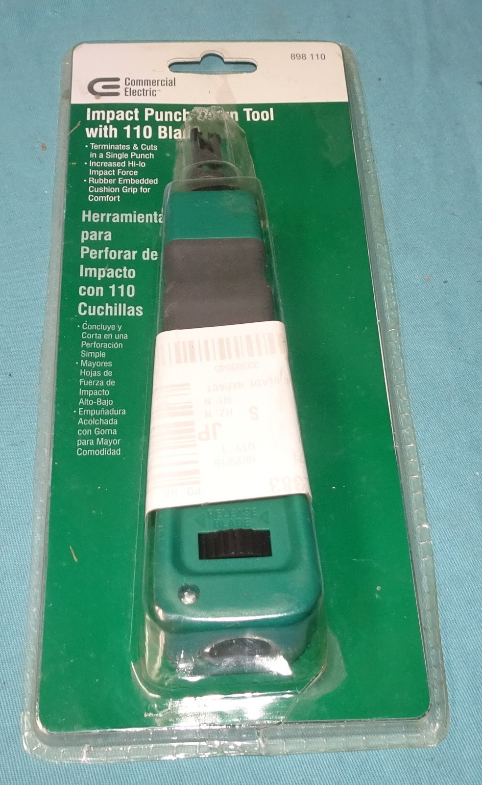 == Commercial Electric Impact Punch Down Tool with 110 Blade # 898 110