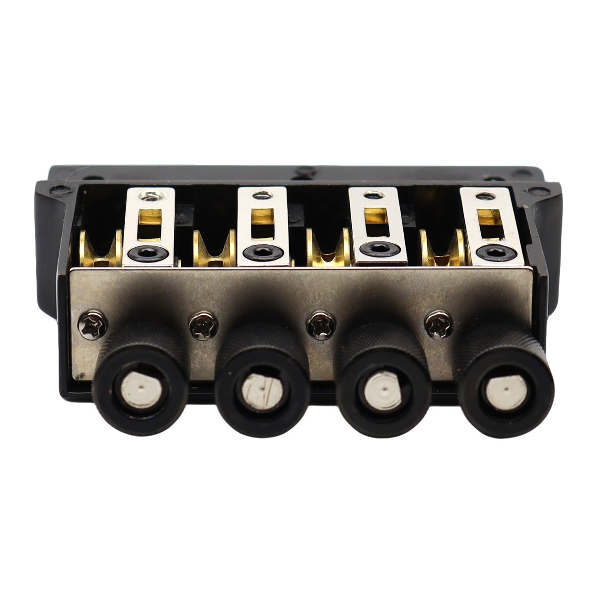 Headless 4string Electric Bass Roller Tailpiece Bridge set Fixed Hardtail Saddle