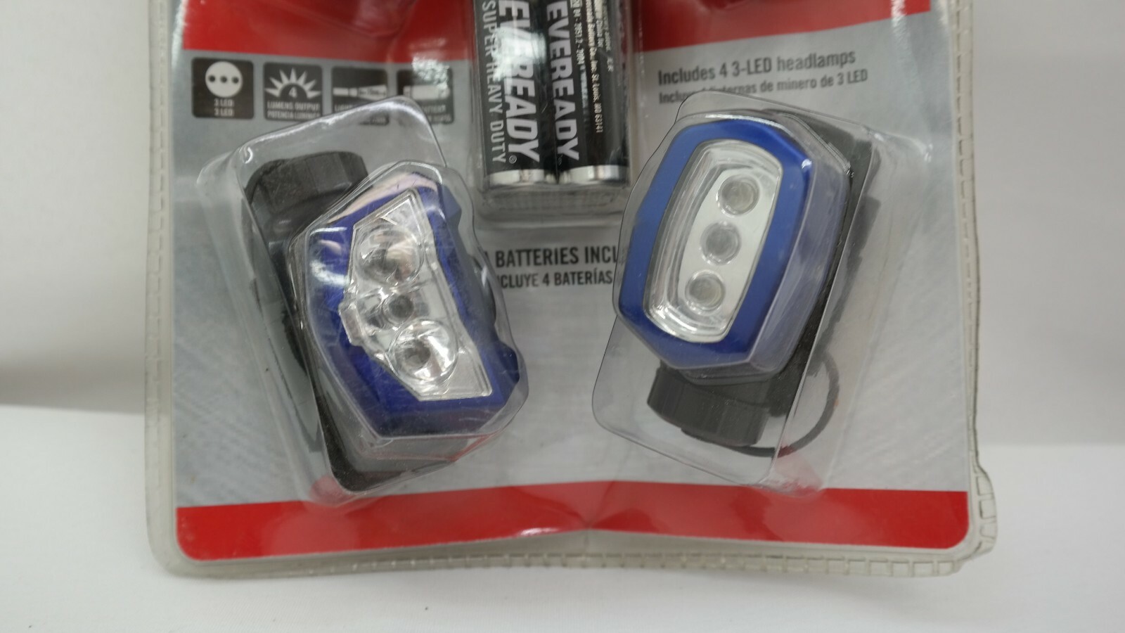 4 Pack 3 LED Headlamp Head Light Flashlights NaS