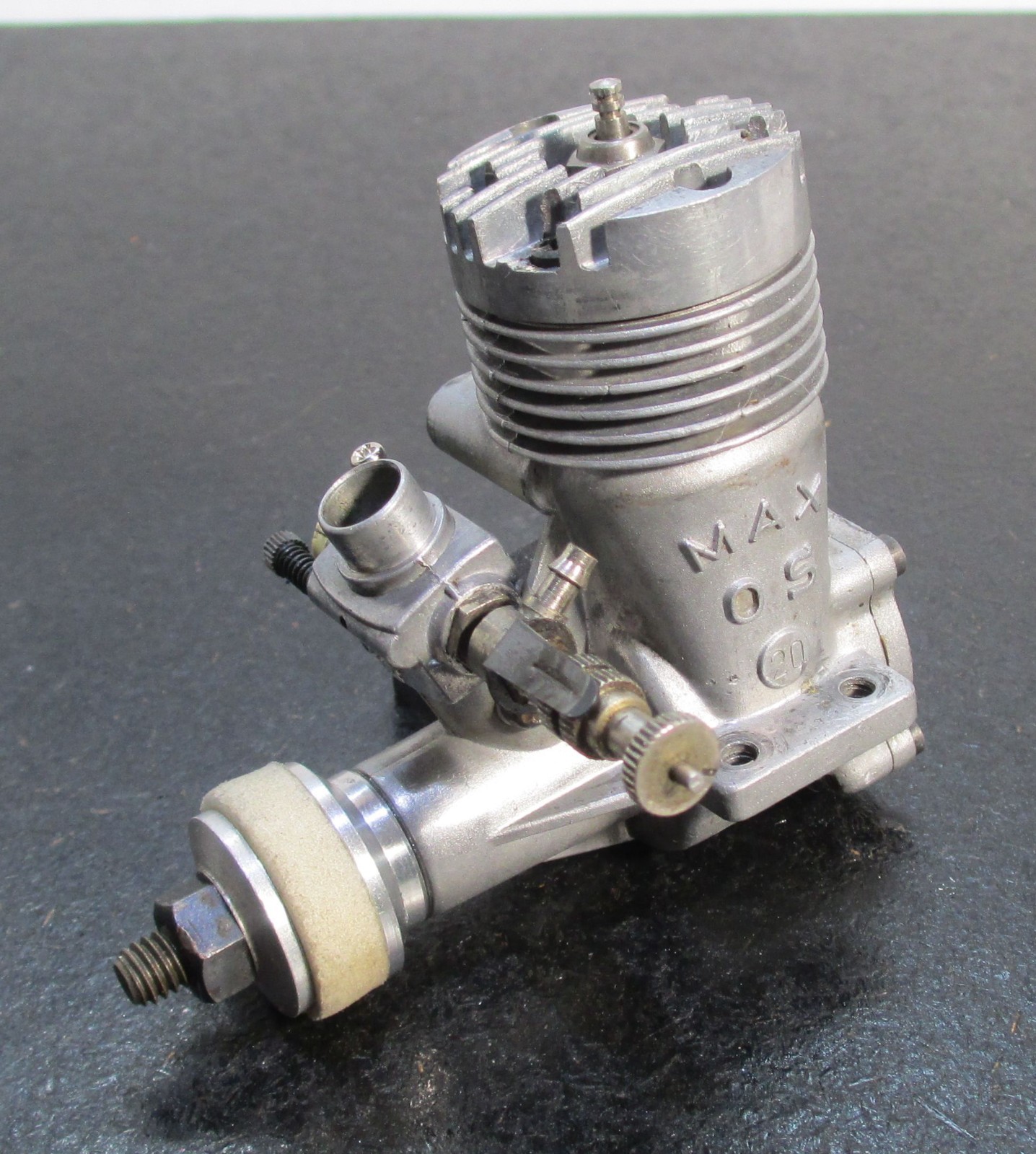 O.S. MAX-20 3.24cc cross flow 2 stroke glow engine for R/C airplane, used f/s