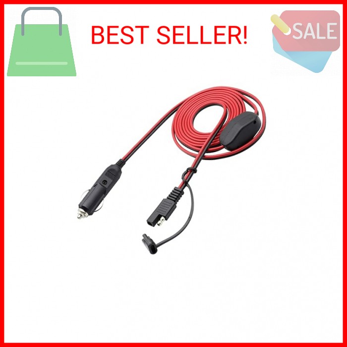 Cigarette Lighter SAE Cable,16AWG 12V Cigarette Lighter Male Plug to SAE 2 Pin Q