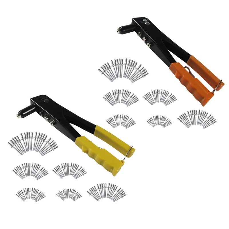 Hand Riveter Popping Rivet Guns Set Includes Multiple Nozzles And Aluminum