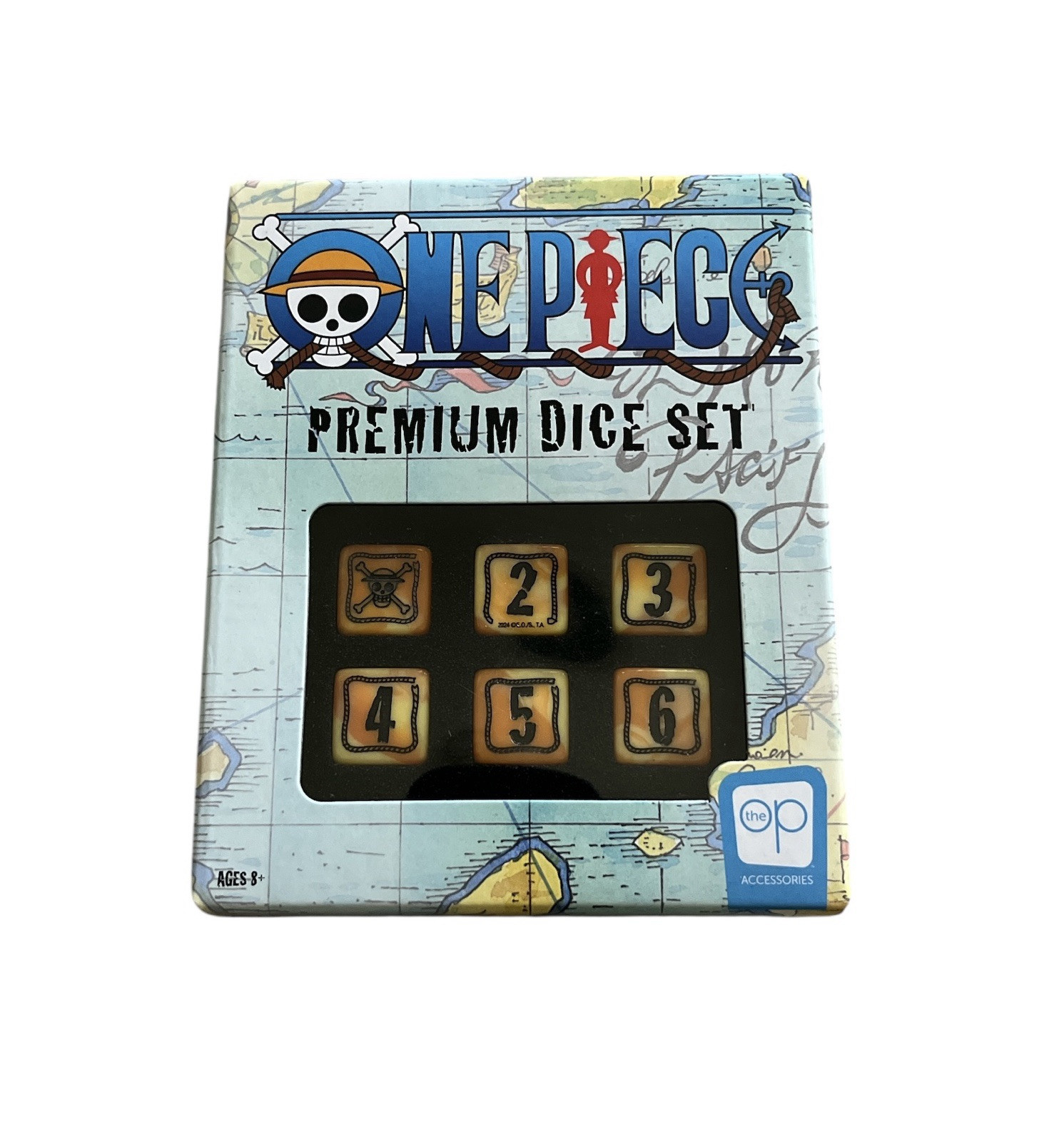 ONE PIECE Premium Dice Set Includes Custom Tin & Engraved Dice NEW