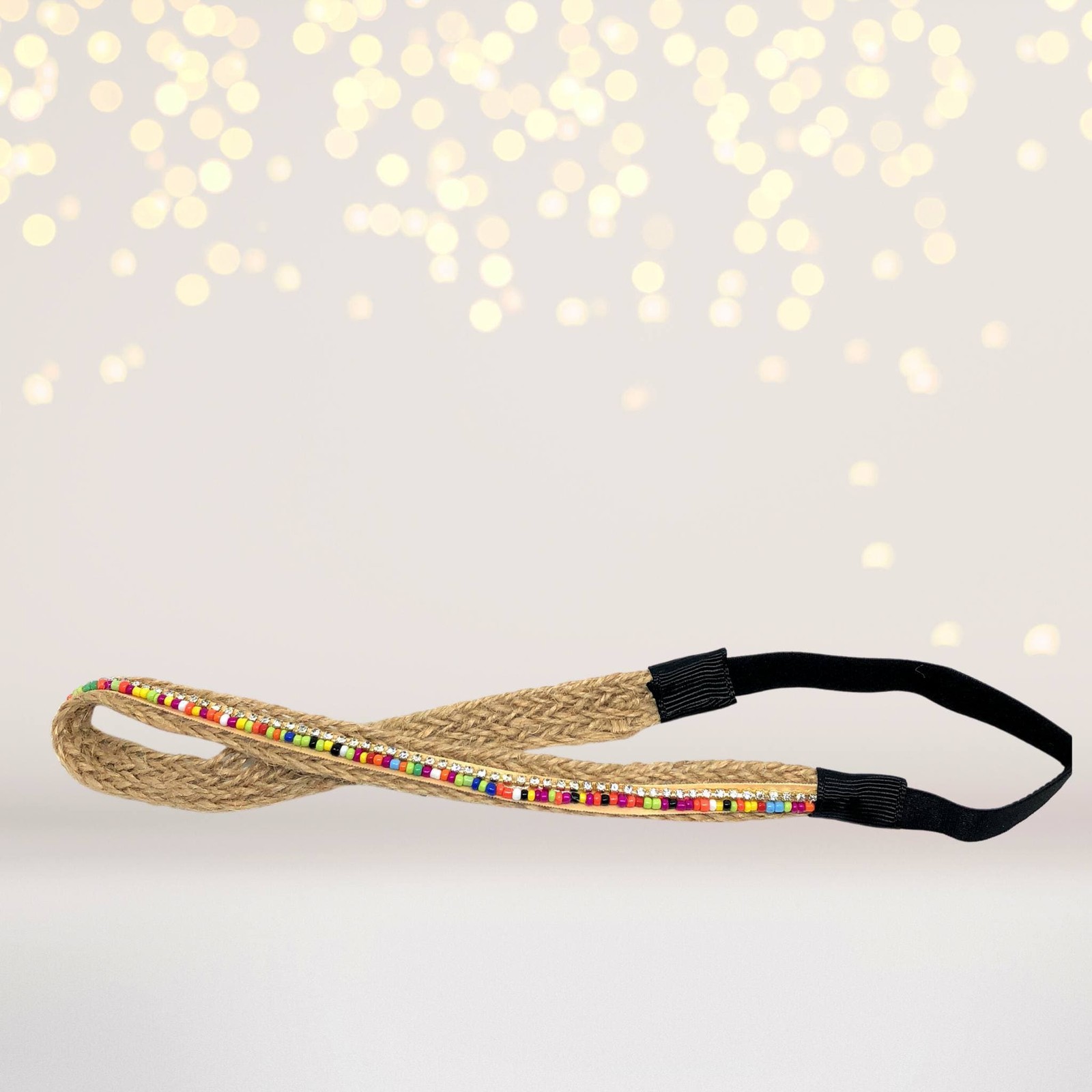 Twine and Rainbow Beads Hippie Headband