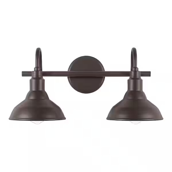 HDP99180 Kelford 18 in. 2-Light Brown / Grey/ Teal/ Blue Wall Vanity Bath Light
