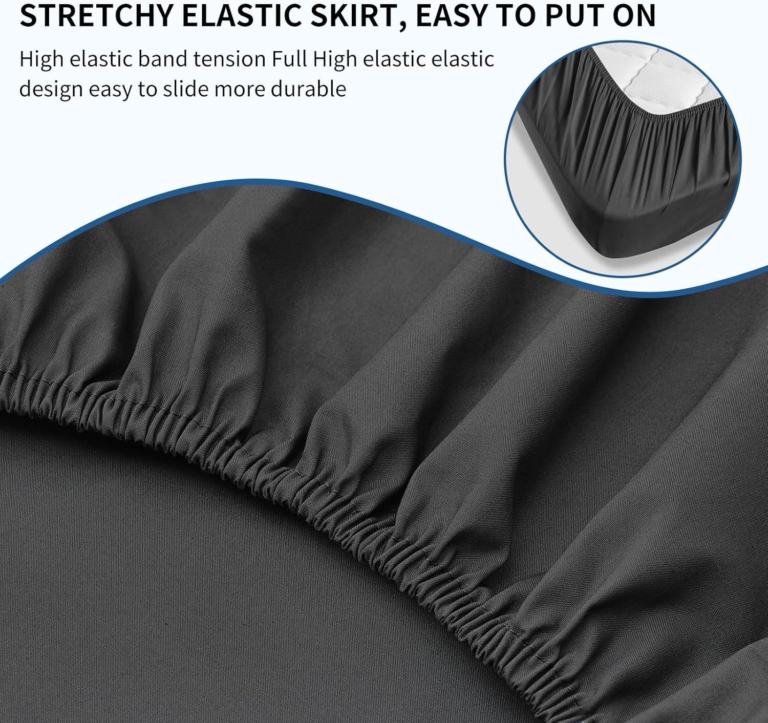 16" Prewashed Deep Pocket Fitted Sheet King Size - Pack of 2 Bed Sheet - Soft...