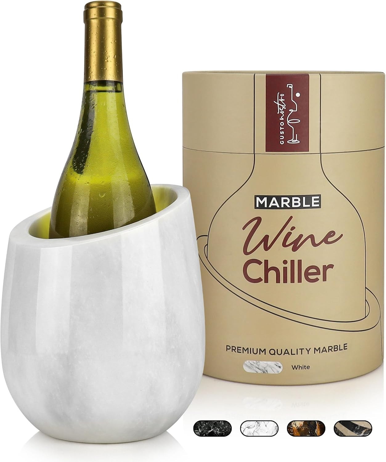 Gusto Nostro Marble Wine Chiller Bucket - 750ml Wine Bottle Cooler