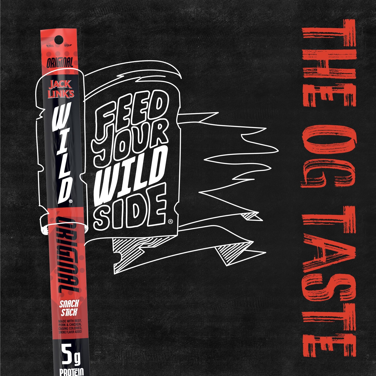 Jack Link's 20 Count Original Wild Beef Sticks High Protein Snack Sticks