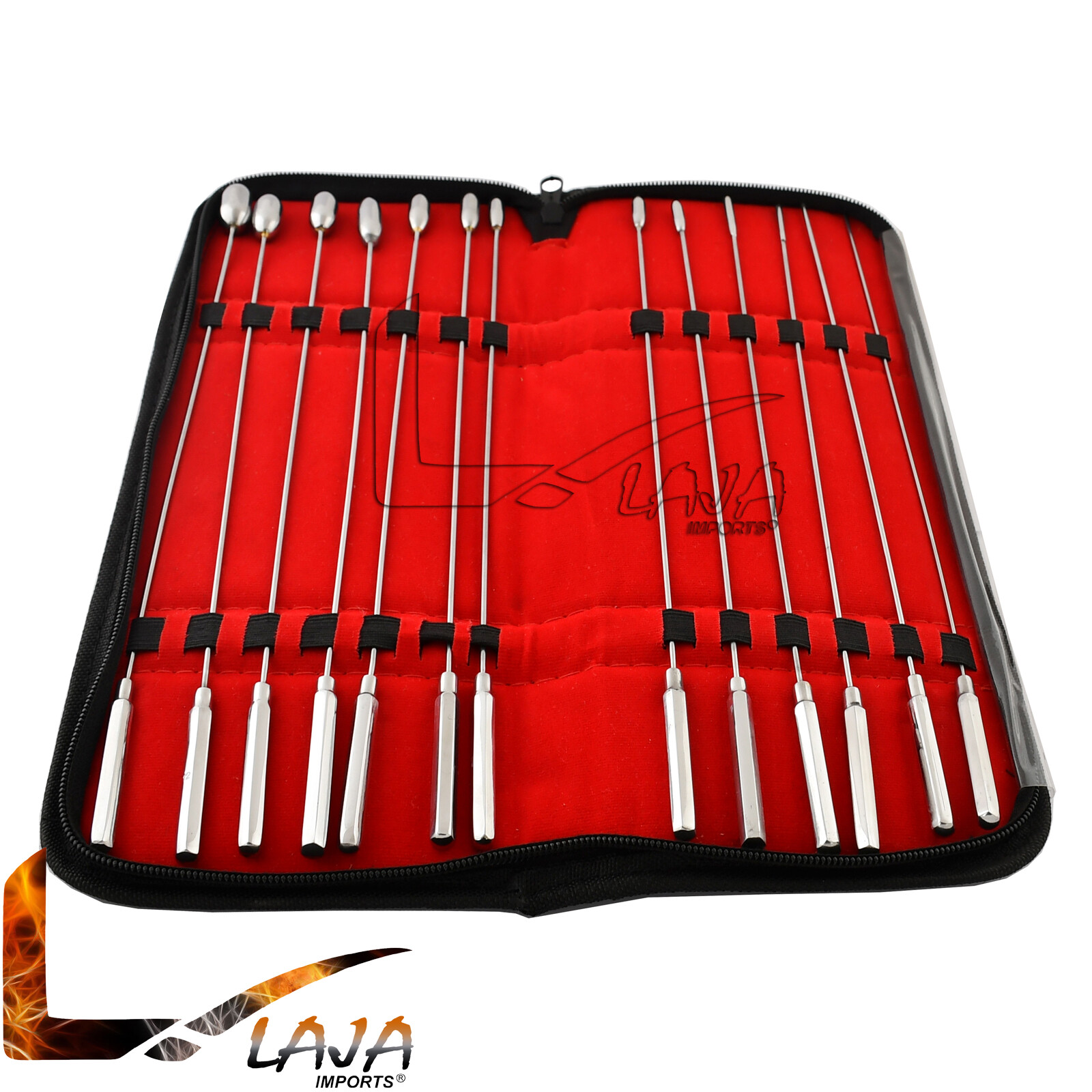 13 PC Bakes RoseBud Sounds Dilator Set Surgical All Brass In Case