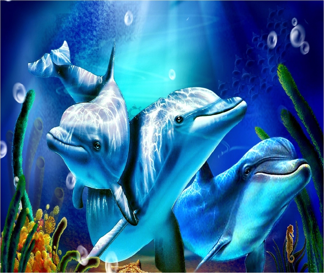 DOLPHINS AT PLAY # 25 IMAGE COMPUTER MOUSE PAD 9 X 7