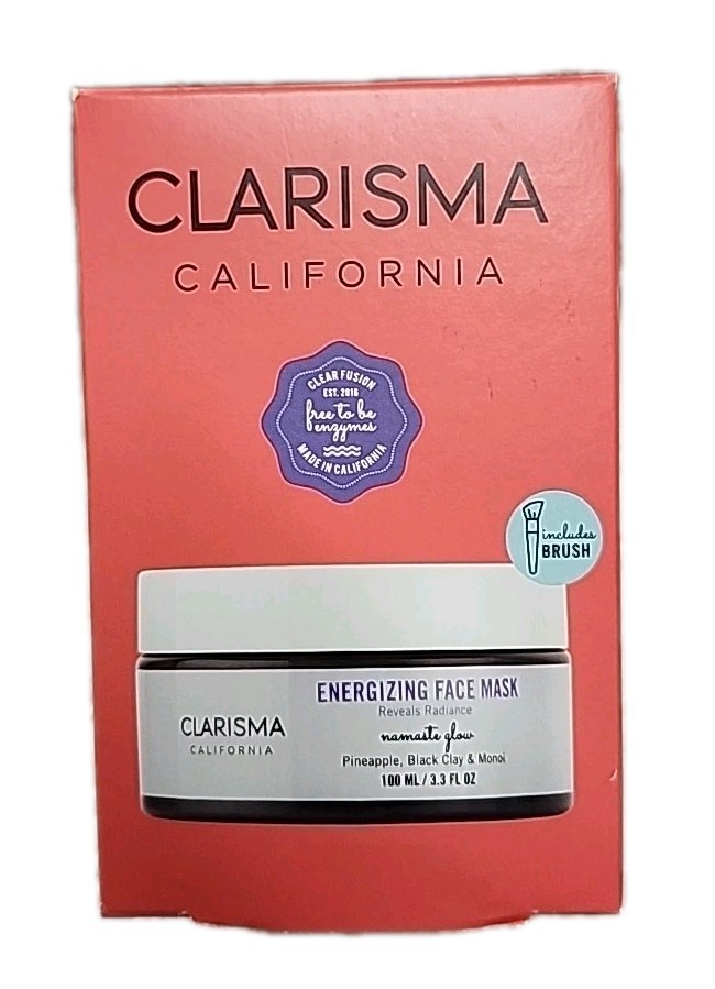 Clarisma California Energizing Face Mask 3.3 Oz. Black Clay Pineapple Monoi