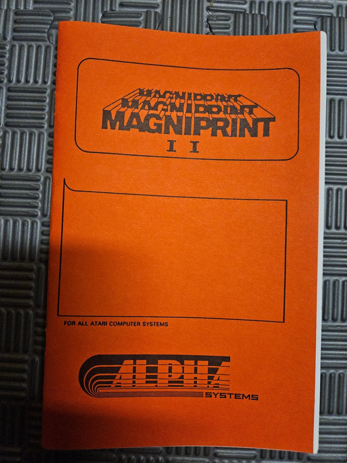 MAGNIPRINT II MANUAL FOR ATARI
