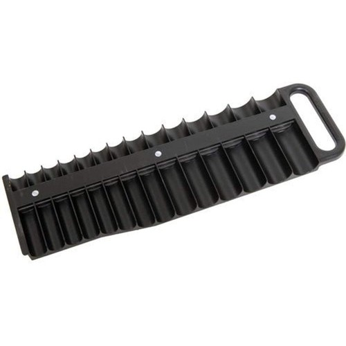 Lisle 40210 3/8" Drive Magnetic Socket Holder, Black, 28 Socket Compartments,