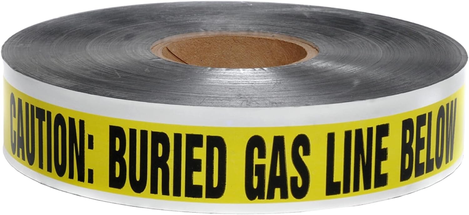 Lot Of 3 Caution Buried Gas Line Below 2" x 1000' Yellow Detectable Tape