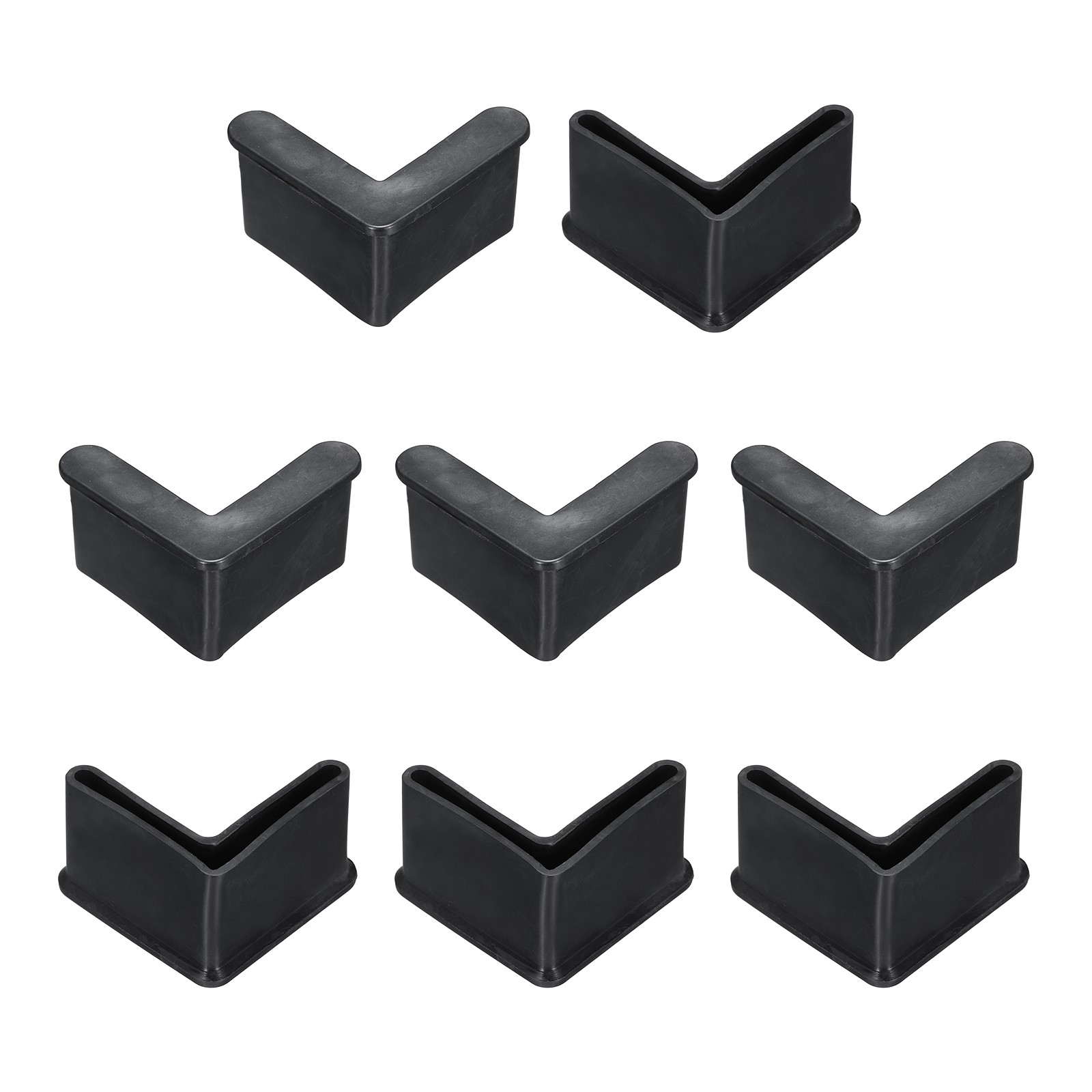 8Pcs 1-5/8" Bed Frame End Caps, Angle Iron Foot Pad Leg Protector, Black
