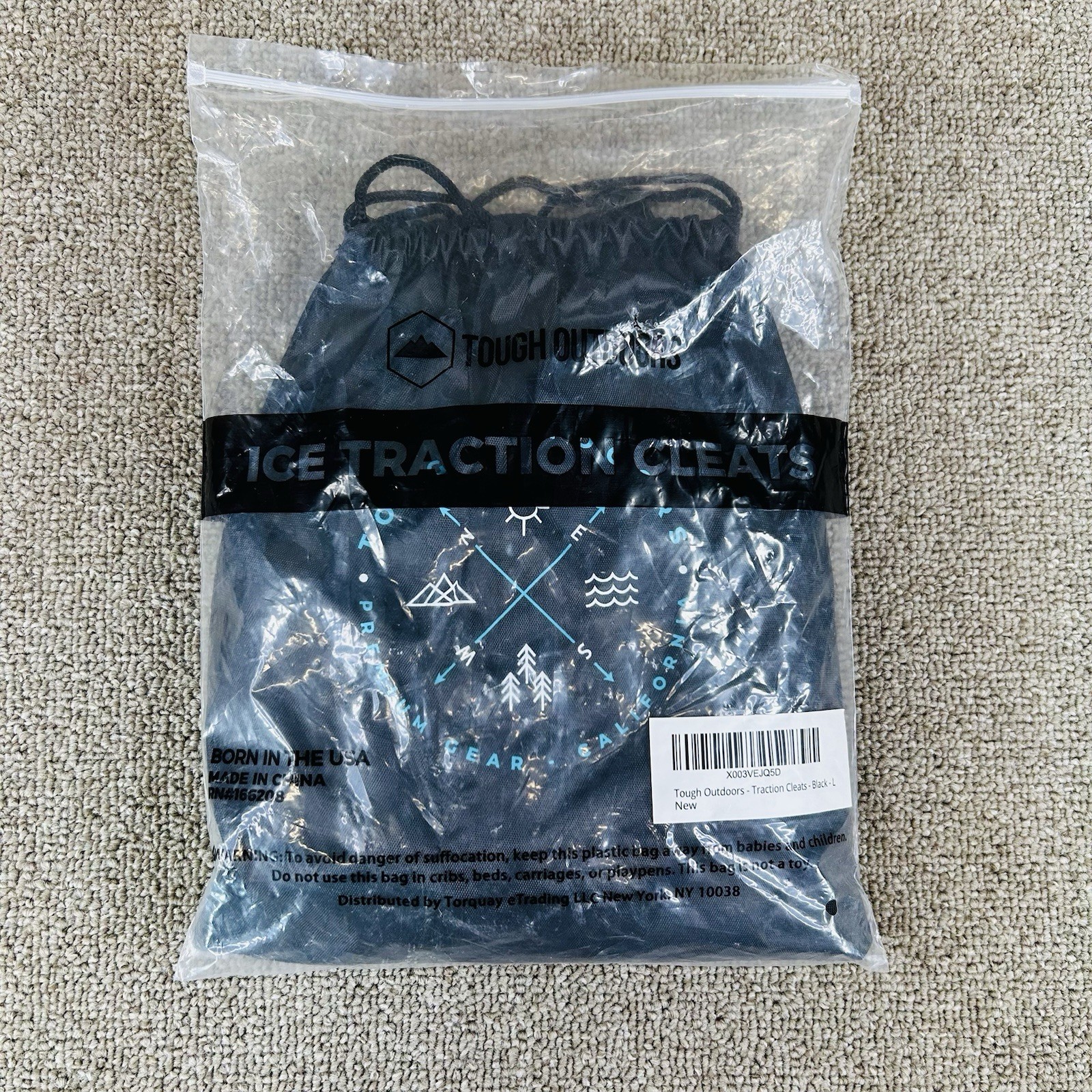 Ice Traction Cleats Crampons Walk Safe With Storage Bag Large Tough Outdoors