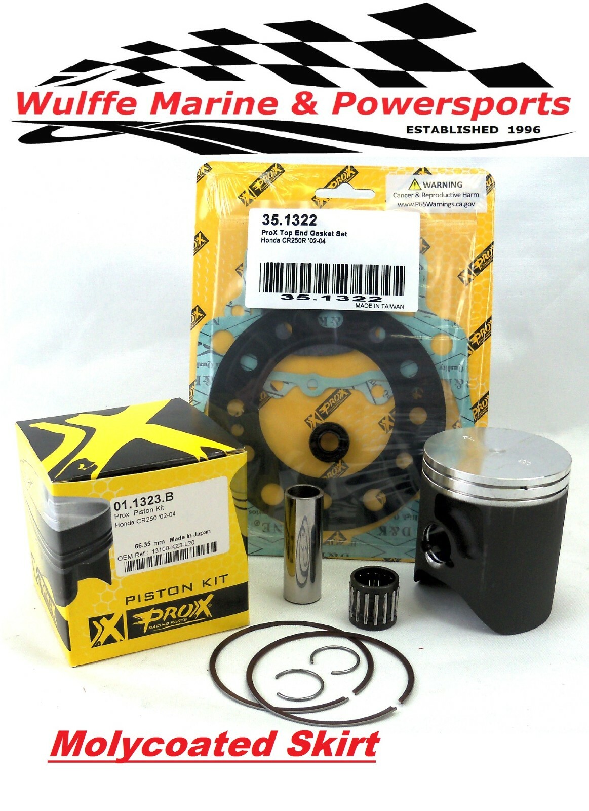 Top End Rebuild Kit Honda CR250R 2002-2004 STD 66.40mm Piston Gaskets Bearing